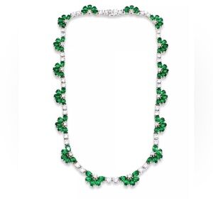 Vintage Ross-Simon’s CZ Emerald Green 925 Stirling Silver Necklace